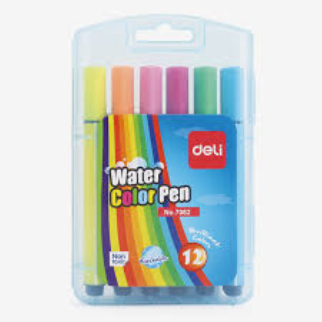 DELI S/12 WATER COLOUR MARKERS 7051